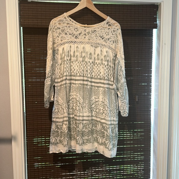 Free People Mid Dress, Light sage and cream, Size Small - Picture 5 of 5